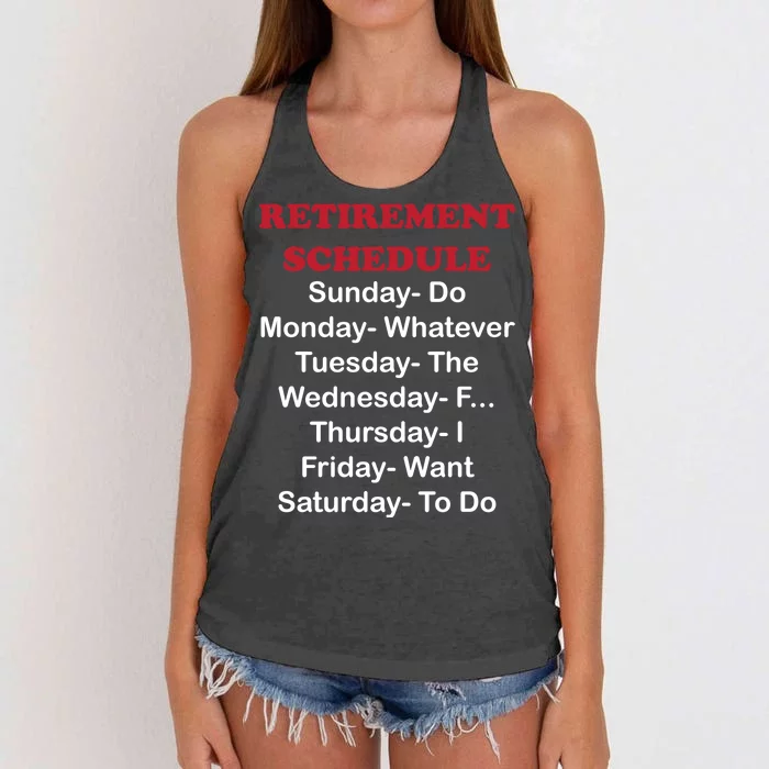 Retirement Schedule Women's Knotted Racerback Tank