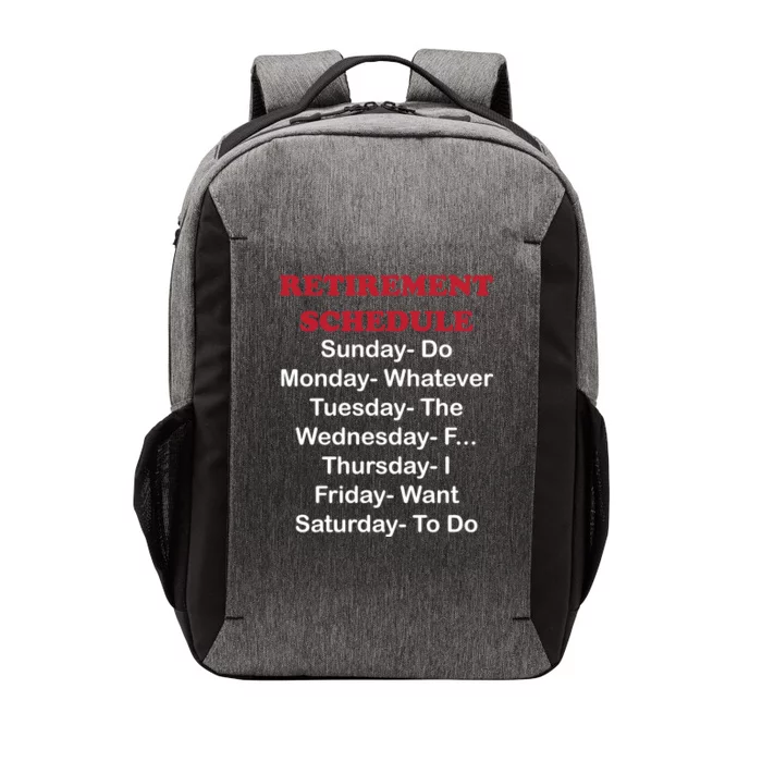 Retirement Schedule Vector Backpack