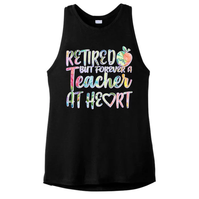 Retried But Forever A Teacher At Heart Ladies Tri-Blend Wicking Tank