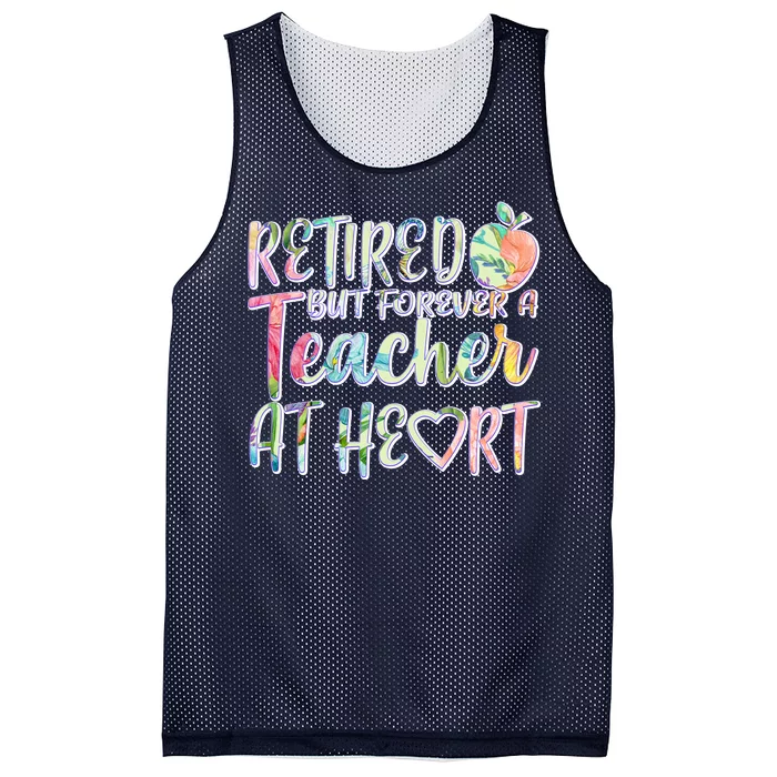 Retried But Forever A Teacher At Heart Mesh Reversible Basketball Jersey Tank