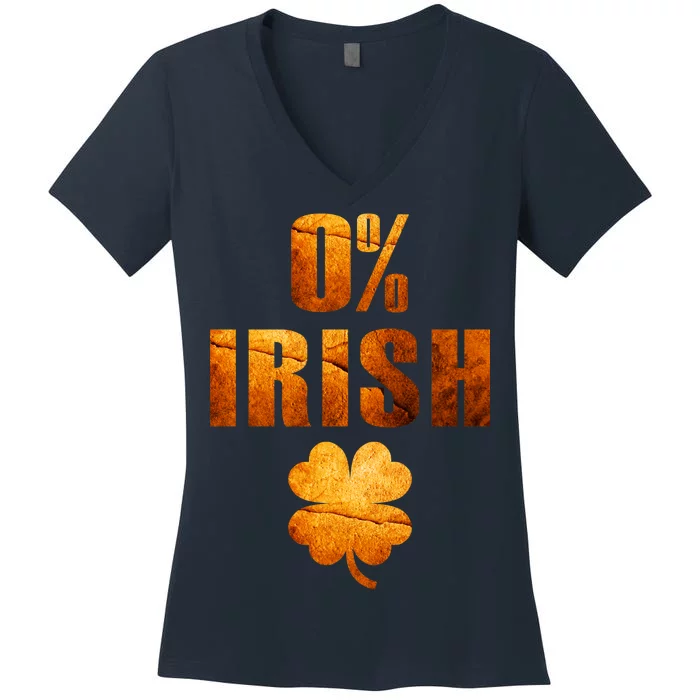 Retro 0% Irish Clover St Patrack's Day Women's V-Neck T-Shirt