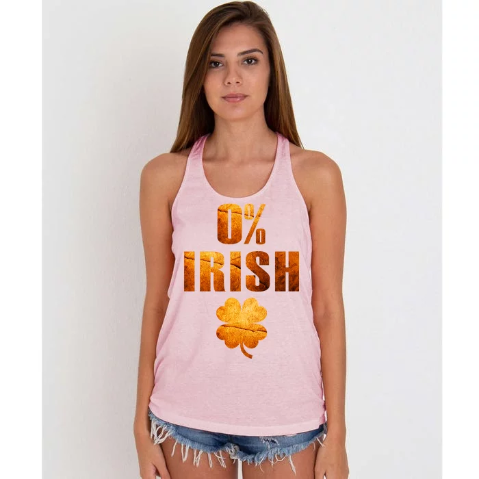 Retro 0% Irish Clover St Patrack's Day Women's Knotted Racerback Tank