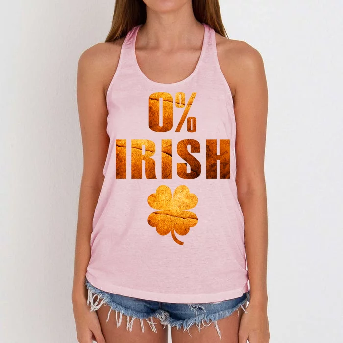 Retro 0% Irish Clover St Patrack's Day Women's Knotted Racerback Tank