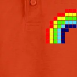 Retro 8 Bit Rainbow Dry Zone Grid Performance Polo