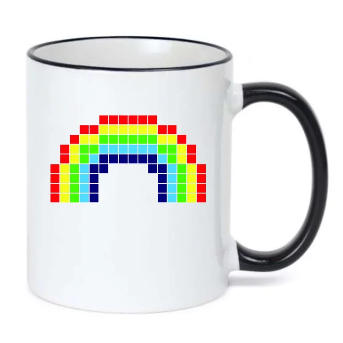 Retro 8 Bit Rainbow Black Color Changing Mug