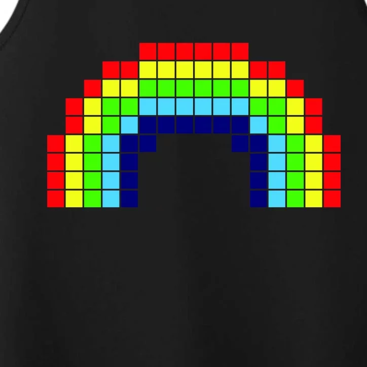 Retro 8 Bit Rainbow Performance Tank