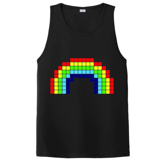 Retro 8 Bit Rainbow Performance Tank