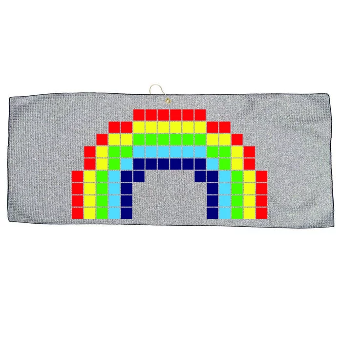 Retro 8 Bit Rainbow Large Microfiber Waffle Golf Towel