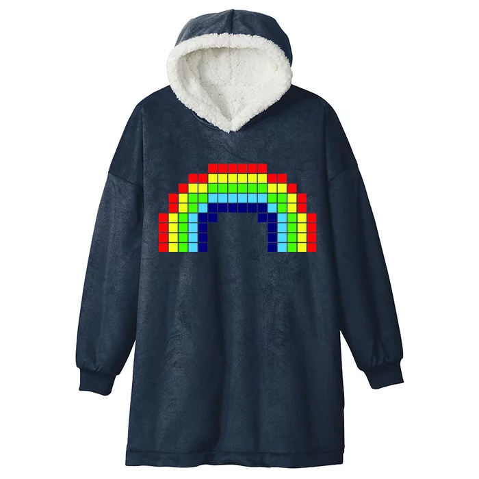 Retro 8 Bit Rainbow Hooded Wearable Blanket