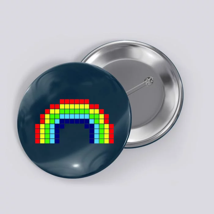 Retro 8 Bit Rainbow Button