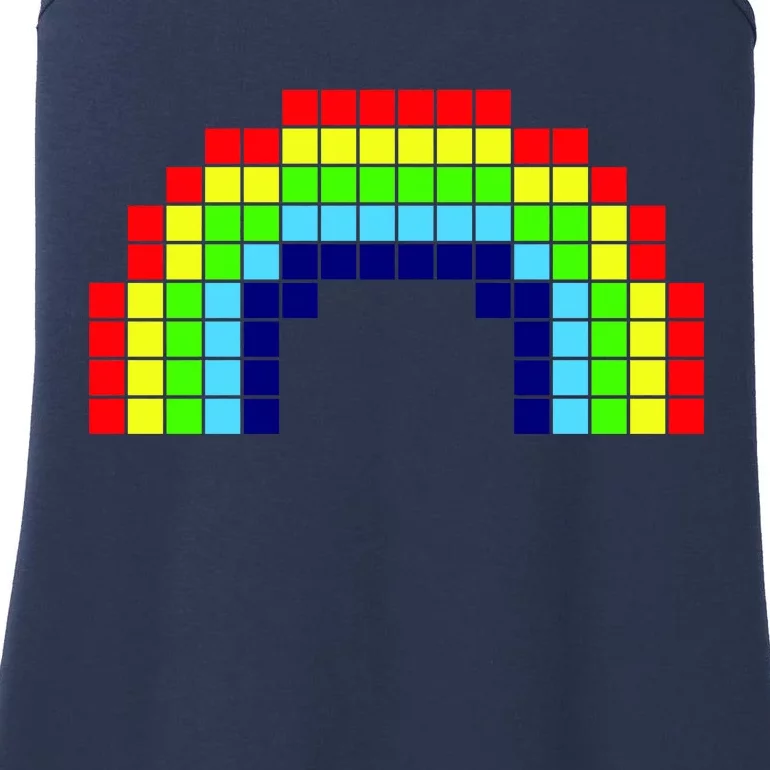 Retro 8 Bit Rainbow Ladies Essential Tank