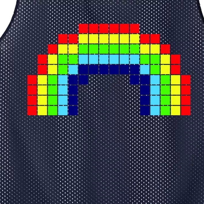 Retro 8 Bit Rainbow Mesh Reversible Basketball Jersey Tank