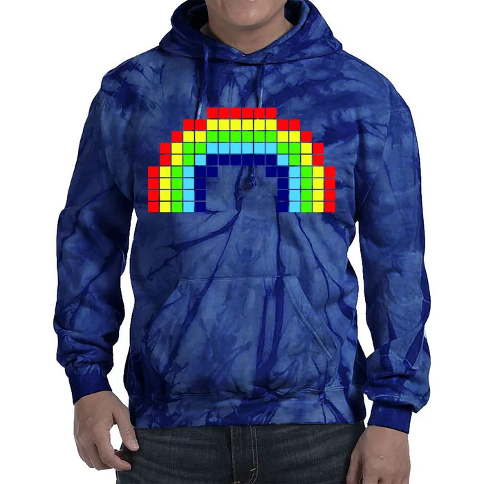 Retro 8 Bit Rainbow Tie Dye Hoodie