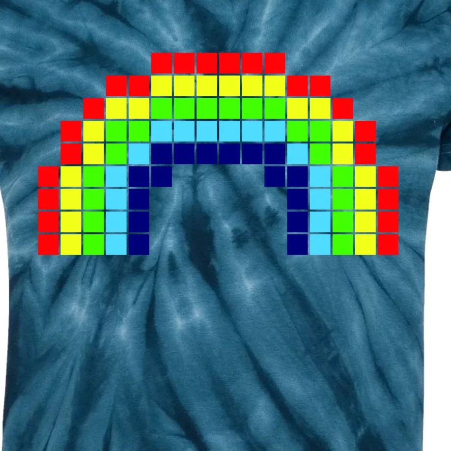 Retro 8 Bit Rainbow Kids Tie-Dye T-Shirt