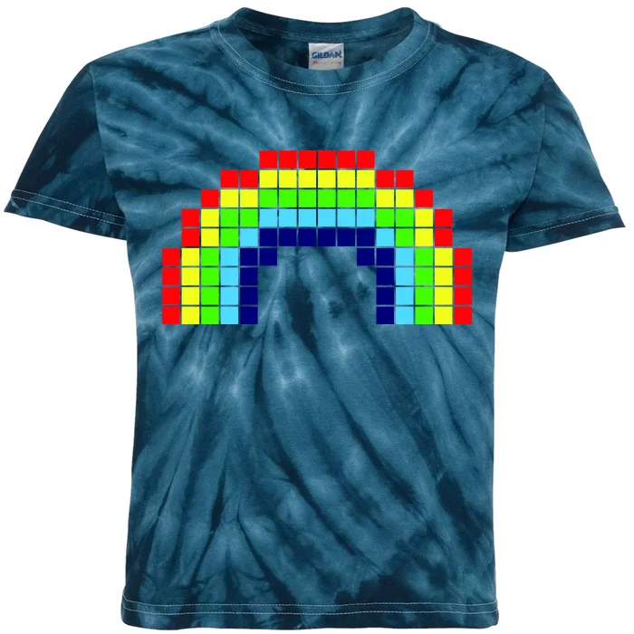 Retro 8 Bit Rainbow Kids Tie-Dye T-Shirt