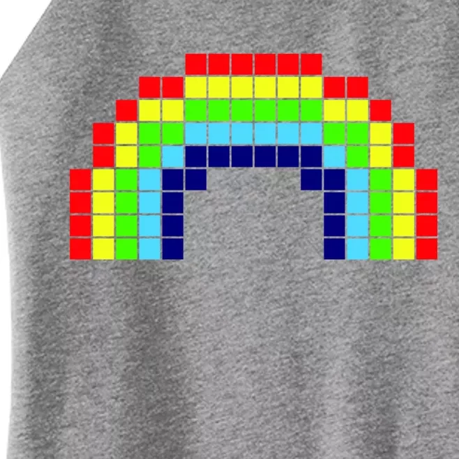 Retro 8 Bit Rainbow Women’s Perfect Tri Rocker Tank