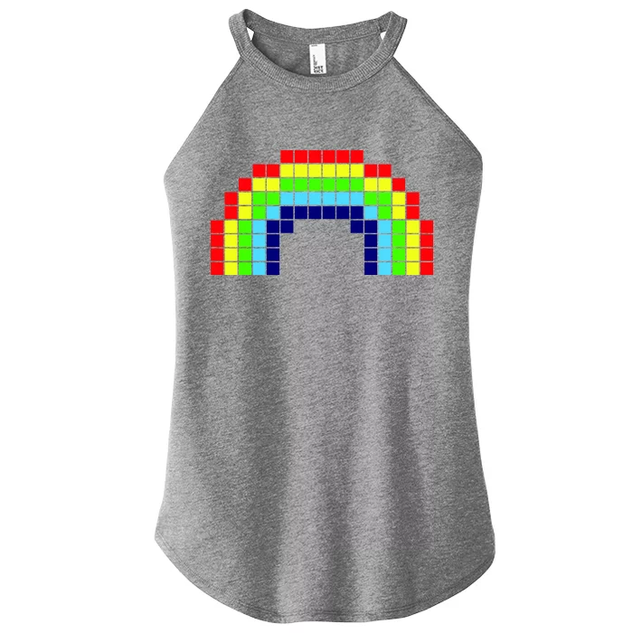 Retro 8 Bit Rainbow Women’s Perfect Tri Rocker Tank