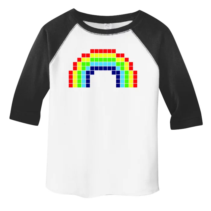 Retro 8 Bit Rainbow Toddler Fine Jersey T-Shirt