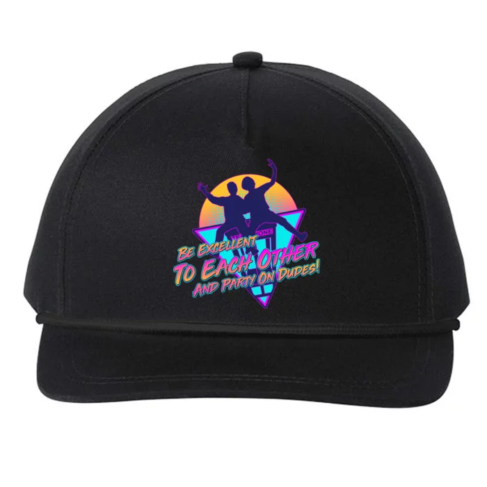 Retro 80's Bill And Ted Be Excellent to Each Other Party On Dudes! Snapback Five-Panel Rope Hat