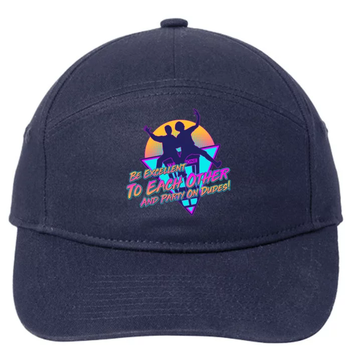 Retro 80's Bill And Ted Be Excellent to Each Other Party On Dudes! 7-Panel Snapback Hat