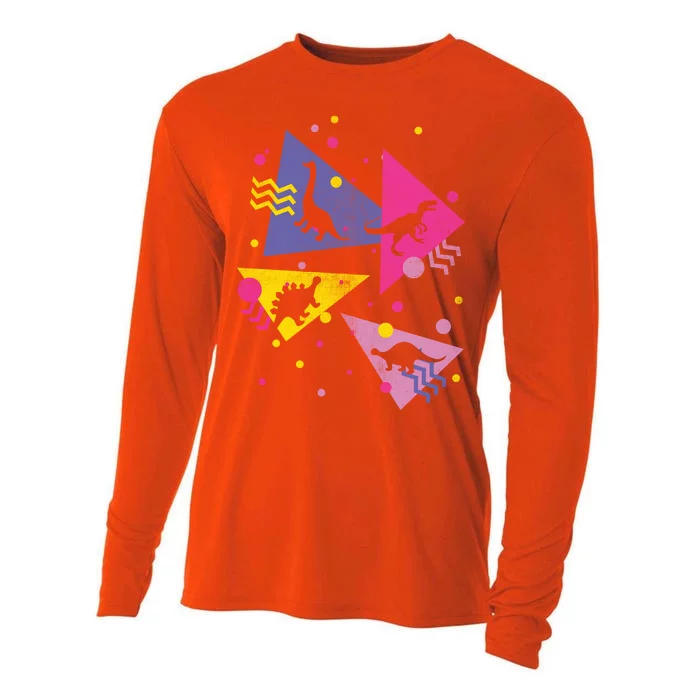 Retro 80's Dinosaurs Cooling Performance Long Sleeve Crew