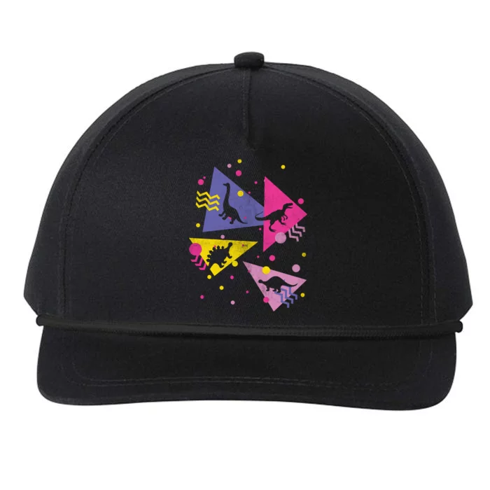 Retro 80's Dinosaurs Snapback Five-Panel Rope Hat