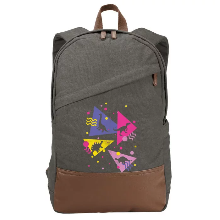 Retro 80's Dinosaurs Cotton Canvas Backpack