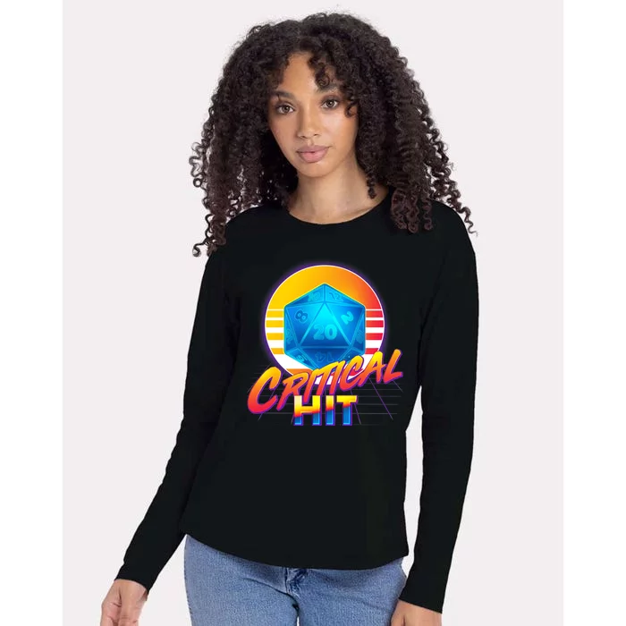 Retro 80's DnD Critical Hit Womens Cotton Relaxed Long Sleeve T-Shirt