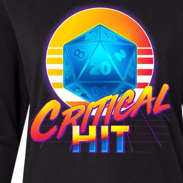 Retro 80's DnD Critical Hit Womens Cotton Relaxed Long Sleeve T-Shirt