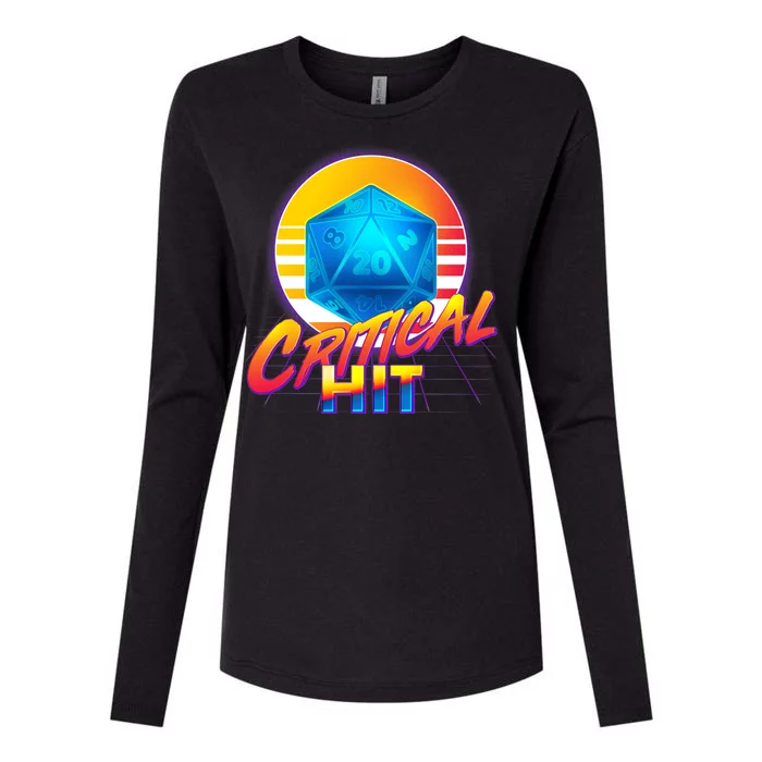 Retro 80's DnD Critical Hit Womens Cotton Relaxed Long Sleeve T-Shirt