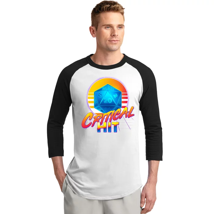 Retro 80's DnD Critical Hit Baseball Sleeve Shirt