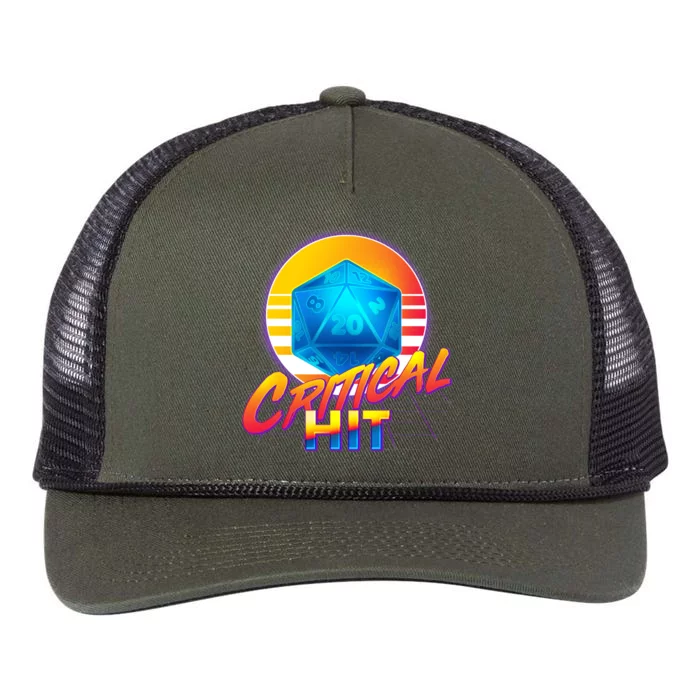 Retro 80's DnD Critical Hit Retro Rope Trucker Hat Cap