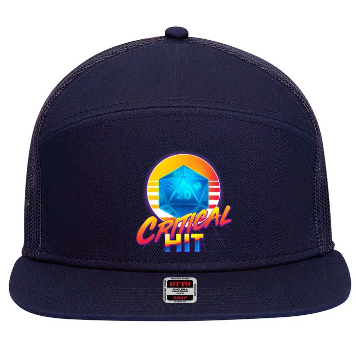 Retro 80's DnD Critical Hit 7 Panel Mesh Trucker Snapback Hat