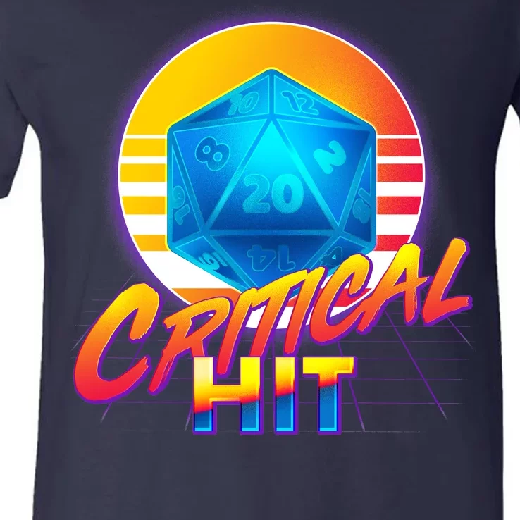 Retro 80's DnD Critical Hit V-Neck T-Shirt