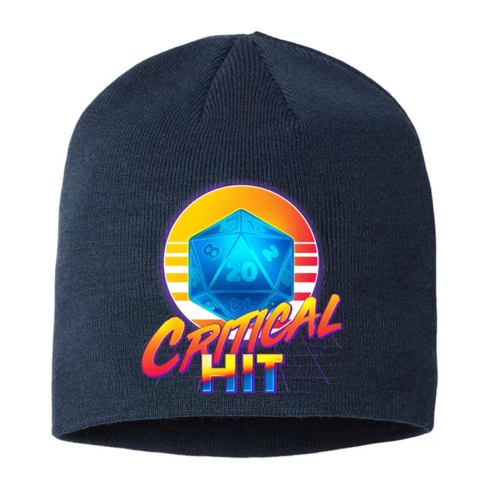 Retro 80's DnD Critical Hit 8 1/2in Sustainable Knit Beanie