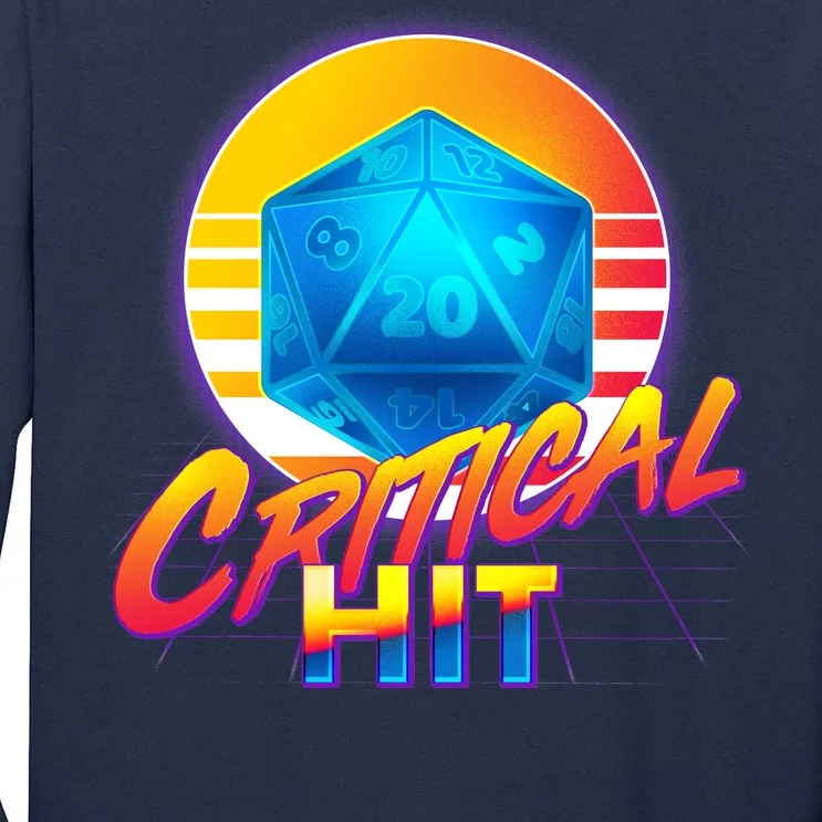 Retro 80's DnD Critical Hit Tall Long Sleeve T-Shirt