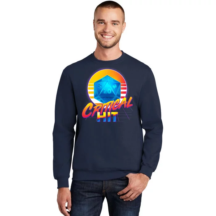 Retro 80's DnD Critical Hit Tall Sweatshirt