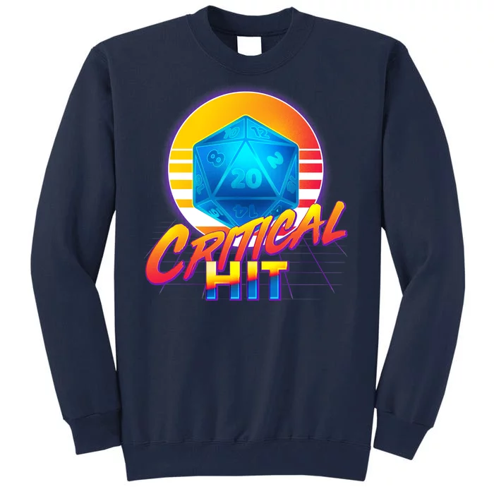 Retro 80's DnD Critical Hit Tall Sweatshirt