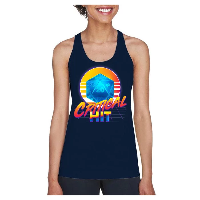 Retro 80's DnD Critical Hit Women's Racerback Tank