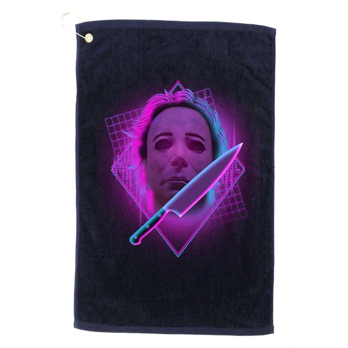 Retro 80's Eighties Myers With Knife Platinum Collection Golf Towel