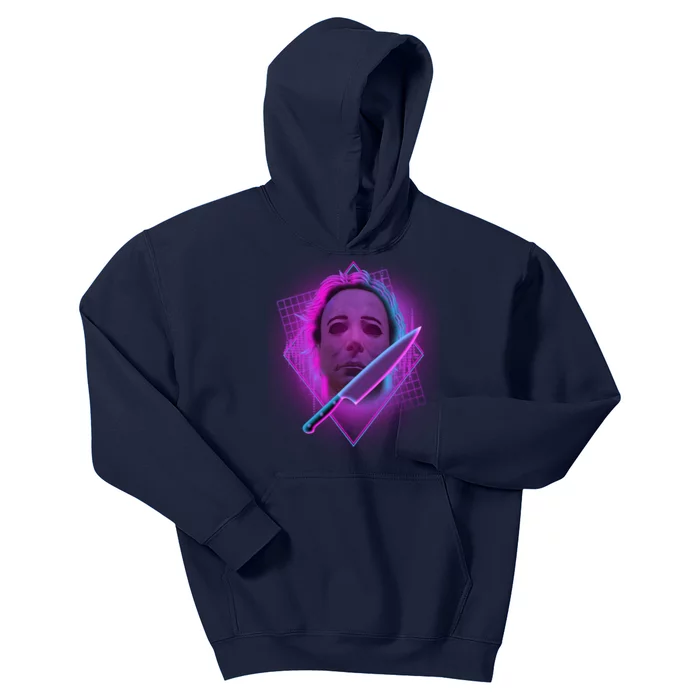 Retro 80's Eighties Myers With Knife Kids Hoodie