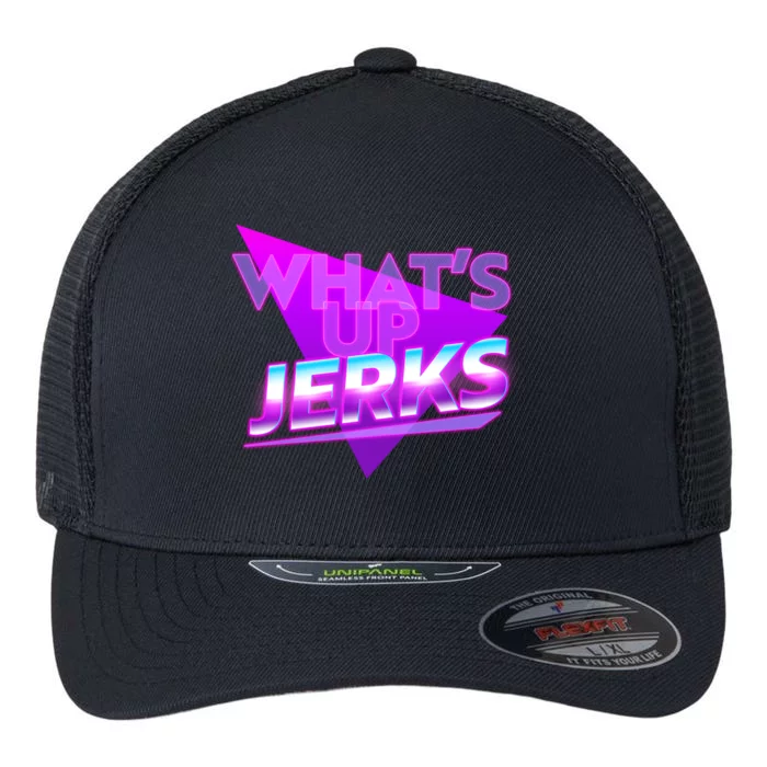 Retro 80's Eighties What's Up Jerks Flexfit Unipanel Trucker Cap