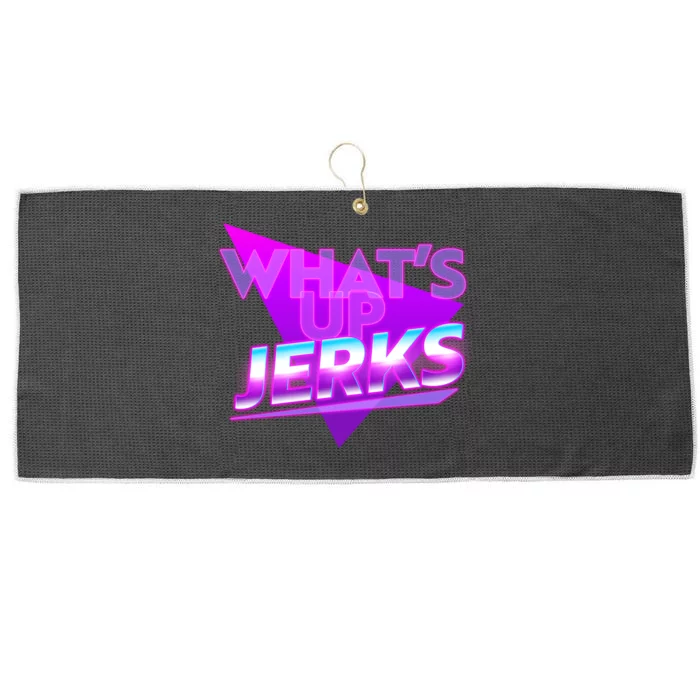 Retro 80's Eighties What's Up Jerks Large Microfiber Waffle Golf Towel