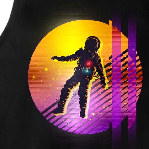 Retro 80's Glitch Astronaut Ladies Tri-Blend Wicking Tank