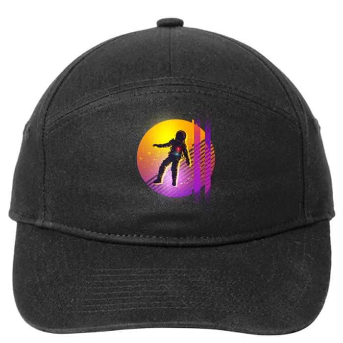 Retro 80's Glitch Astronaut 7-Panel Snapback Hat