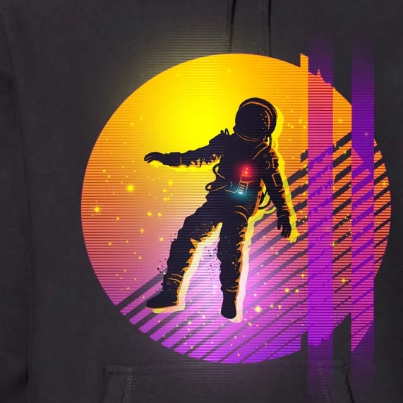 Retro 80's Glitch Astronaut Premium Hoodie