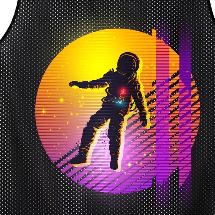 Retro 80's Glitch Astronaut Mesh Reversible Basketball Jersey Tank