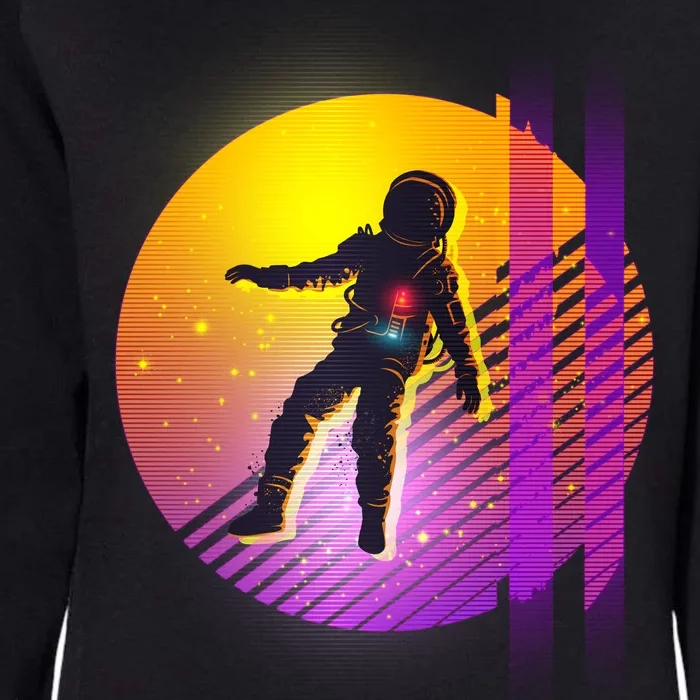 Retro 80's Glitch Astronaut Womens California Wash Sweatshirt