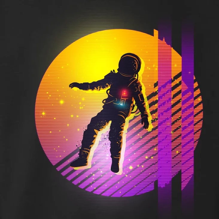 Retro 80's Glitch Astronaut Toddler Hoodie