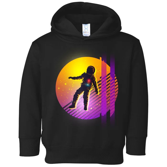 Retro 80's Glitch Astronaut Toddler Hoodie